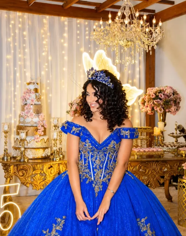 Duda Nunes Azul royal com Dourado