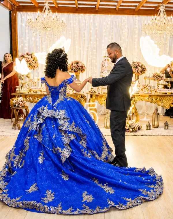 Duda Nunes Azul royal com Dourado - Imagem 2