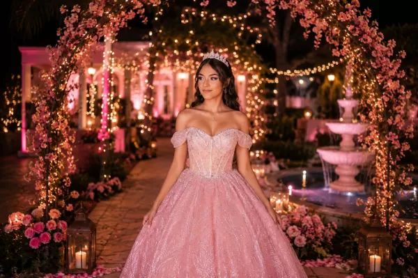 Gabrielly Rosé vestido interiço - brilho/Gliter Ar - Imagem 2