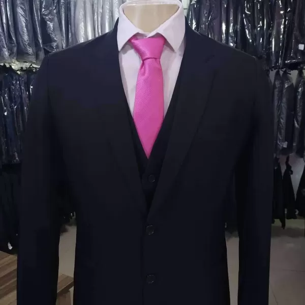 Vestido Terno Preto Gabardine - Terno Preto Gabardine com colete slin