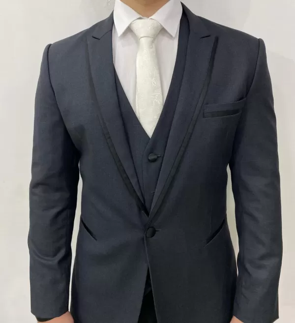 Vestido Smoking Chumbo alfaiataria com colete - Smoking Chumbo   alfaiataria PV com colete