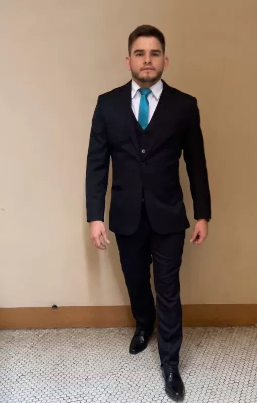 TERNO GABARDINE PRETO SLIM